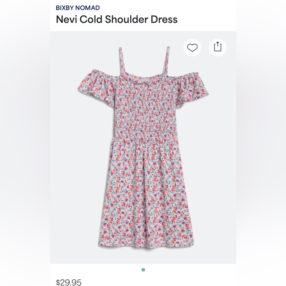 Girls cold shoulder floral dress